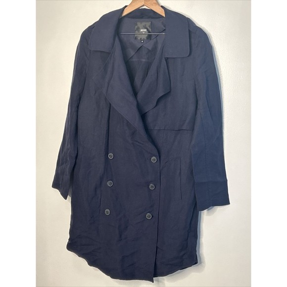 BESS Linen Coat Dress Mini Double Breasted Lagenlook - Picture 1 of 3